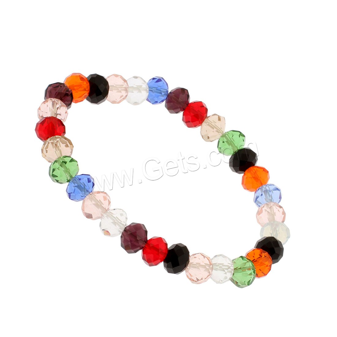 Bracelets de cristal, élastique & normes différentes pour le choix & pour femme & facettes, plus de couleurs à choisir, Longueur:Environ 6.9-7.5 pouce, 5Strandstoron/sac, Vendu par sac