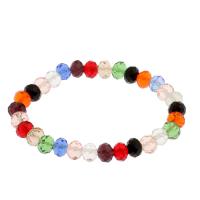 Pulseras de Cristal, elástico & diverso tamaño para la opción & para mujer & facetas, más colores para la opción, longitud:aproximado 6.9-7.5 Inch, 5Strandsfilamento/Bolsa, Vendido por Bolsa