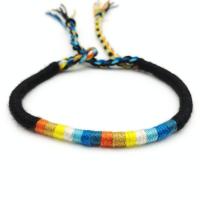 Cordón de lana pulsera, Hilo de algodón, hecho a mano, estilo popular & patrón de tejido & para mujer, más colores para la opción, longitud:aproximado 11.03 Inch, Vendido por Sarta