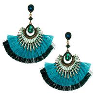 Fashion Tassel Earring, Zinc Alloy, plated, fashion jewelry & for woman & with rhinestone nickel, lead & cadmium free 