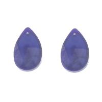 Glas Anhänger, Tropfen, DIY & facettierte, blau, 22x13x6mm, Bohrung:ca. 1mm, 100PCs/Tasche, verkauft von Tasche