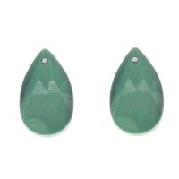 Glass Pendants, Teardrop, DIY & faceted, green Approx 1mm 