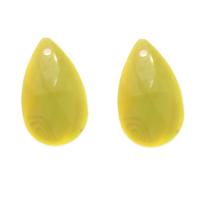 Glas Anhänger, Tropfen, DIY & facettierte, gelb, 22x13x6mm, Bohrung:ca. 1mm, 100PCs/Tasche, verkauft von Tasche