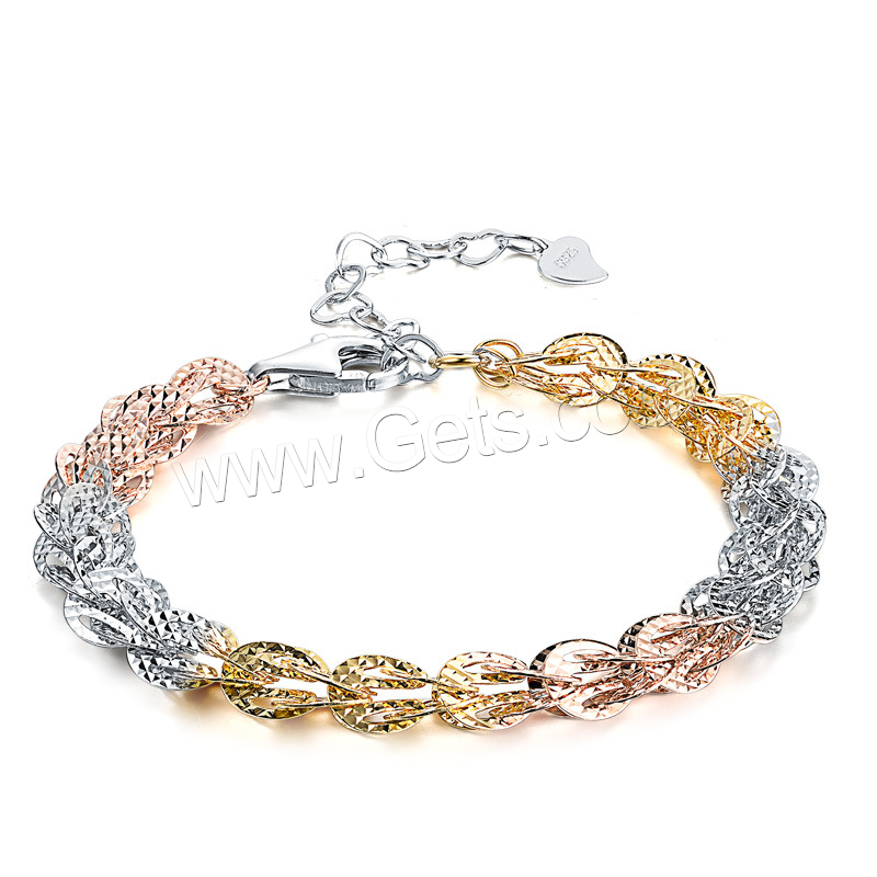 Sterling Silber Armbänder, 925er Sterling Silber, verschiedene Größen vorhanden & für Frau, keine, verkauft von Strang