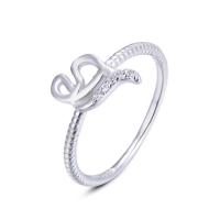 Befestigter Zirkonia Sterlingsilber Fingerring, 925er Sterling Silber, platiniert, verschiedene Größen vorhanden & Micro pave Zirkonia & für Frau, metallische Farbe plattiert, verkauft von PC