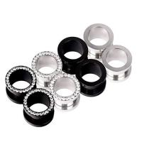 Edelstahl Piercing Durchstich, 4 Stück & unisex & verschiedene Größen vorhanden & mit Strass, 8PCs/setzen, verkauft von setzen