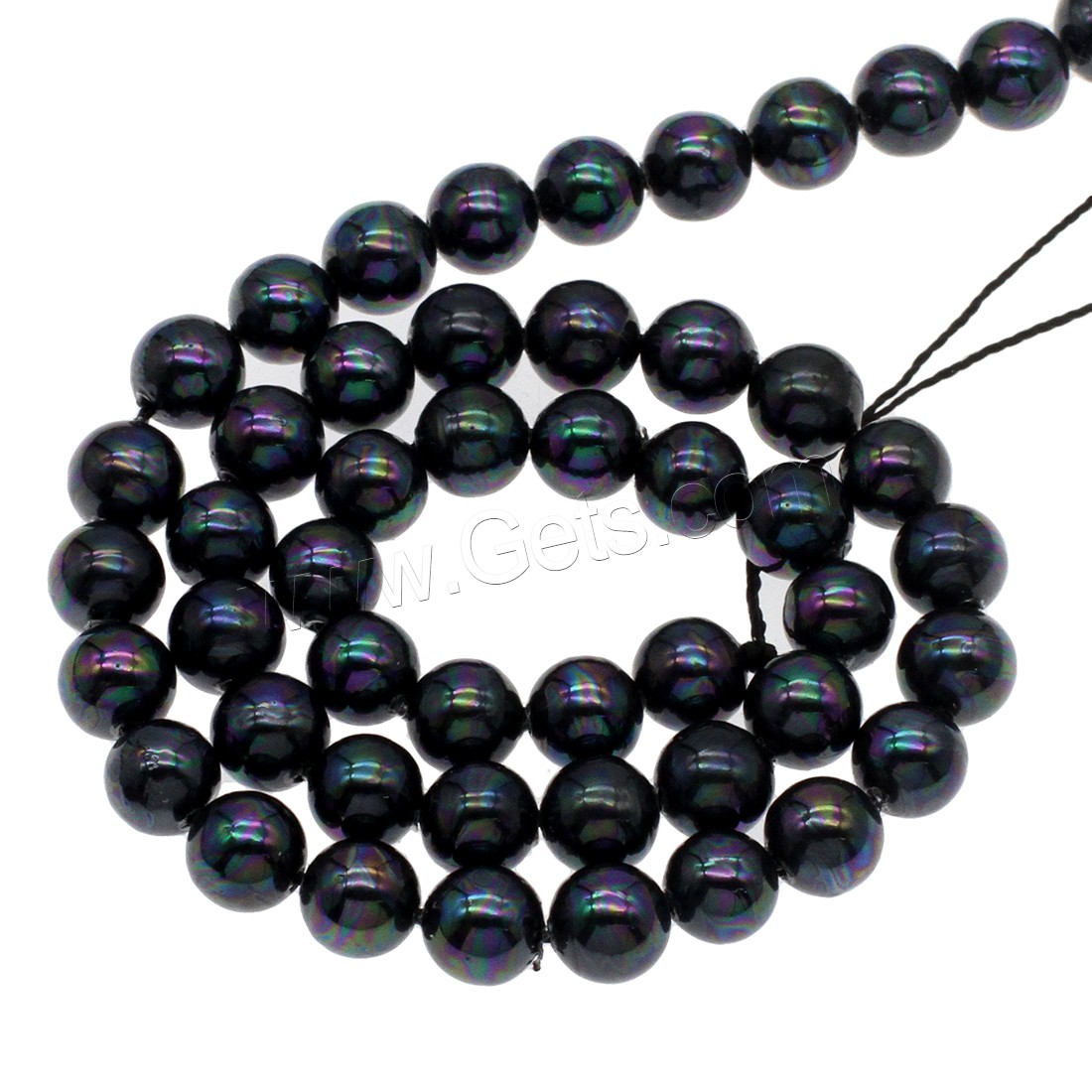 Abalorios de Nácar de Mar de Sur, Nácar de mar del sur, Esférico, diverso tamaño para la opción, Negro, agujero:aproximado 1mm, longitud:aproximado 14.9 Inch, Vendido por Sarta