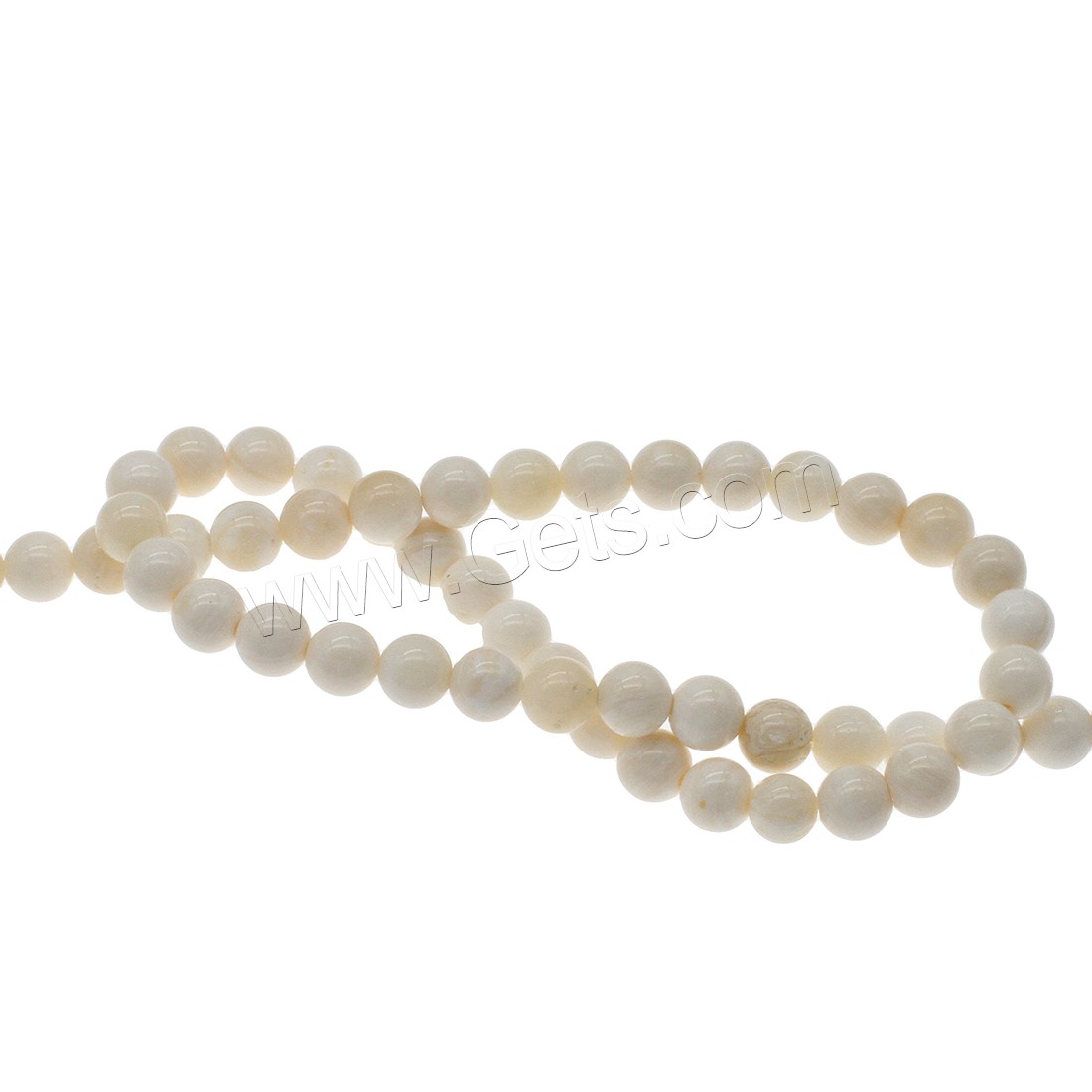 Trochus Beads, Round, different size for choice, white, Hole:Approx 1mm, Length:Approx 14.9 Inch, Sold By Strand