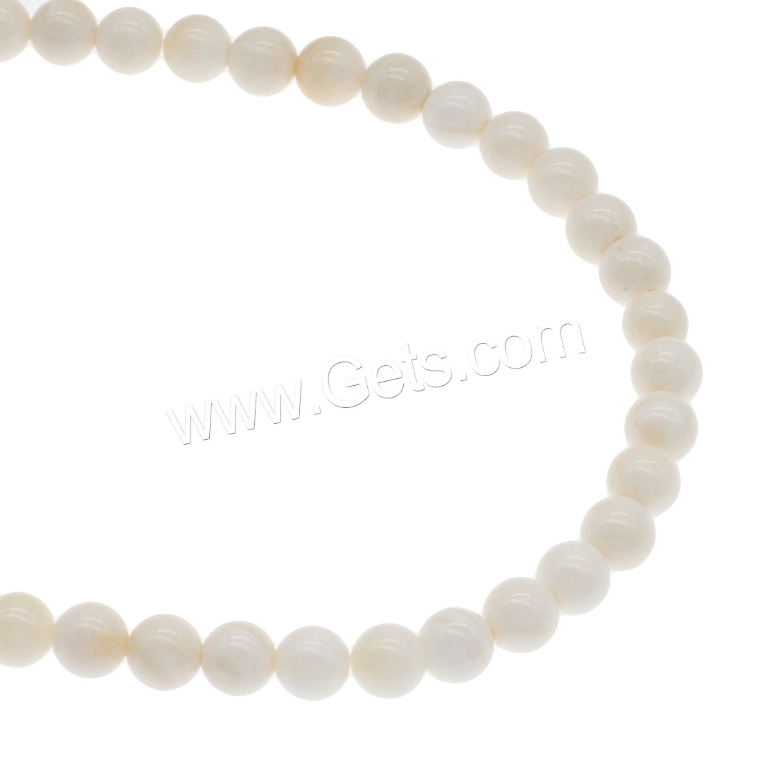 Trochus Beads, Round, different size for choice, white, Hole:Approx 1mm, Length:Approx 14.9 Inch, Sold By Strand