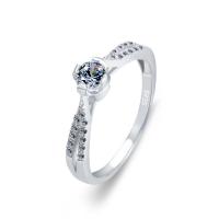 Befestigter Zirkonia Sterlingsilber Fingerring, 925er Sterling Silber, platiniert, verschiedene Größen vorhanden & Micro pave Zirkonia & für Frau, metallische Farbe plattiert, verkauft von PC