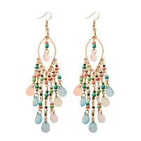 Moda flecos pendientes, aleación de zinc, Joyería & para mujer, más colores para la opción, 8cm, Vendido por Par