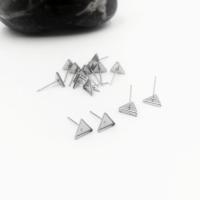 Stainless Steel Earring Stud Component, Triangle, fashion jewelry & DIY, original color, 7mm 