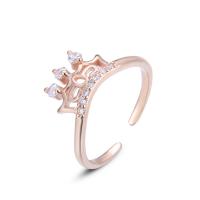 925er Sterling Silber Manschette Fingerring, Rósegold-Farbe plattiert, Modeschmuck & Micro pave Zirkonia & für Frau, 2mm, 1mm, Größe:5.5-6, verkauft von PC