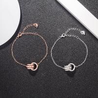 Pulseras de Plata Estelina, Plata de ley 925, chapado, para mujer & con diamantes de imitación, más colores para la opción, longitud:aproximado 7.5 Inch, Vendido por Sarta