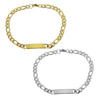 ステンレス スチール ブレスレット, メッキ, ファッションジュエリー & ユニセックス & フィガロ チェーン, 無色 5.5mm, 長さ:約 8.5 インチ, 売り手 ストランド