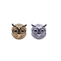 Cubic Zirconia Micro Pave Brass Beads, Owl, micro pave cubic zirconia 