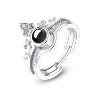 Befestigter Zirkonia Sterlingsilber Fingerring, 925er Sterling Silber, plattiert, abnehmbare & verschiedene Stile für Wahl & Micro pave Zirkonia & für Frau, 6mm, verkauft von PC