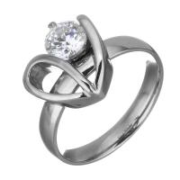 Cubic Zirconia Stainless Steel Finger Ring & for woman & with cubic zirconia, original color, 13mm 