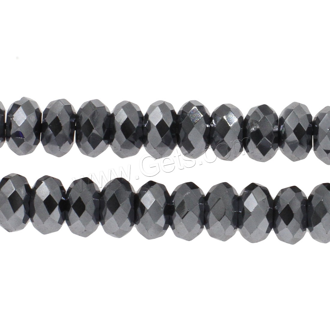 Terahertz Stone Beads, Abacus, different size for choice & faceted, silver color, Hole:Approx 1mm, Length:Approx 14.9 Inch, Sold By Strand