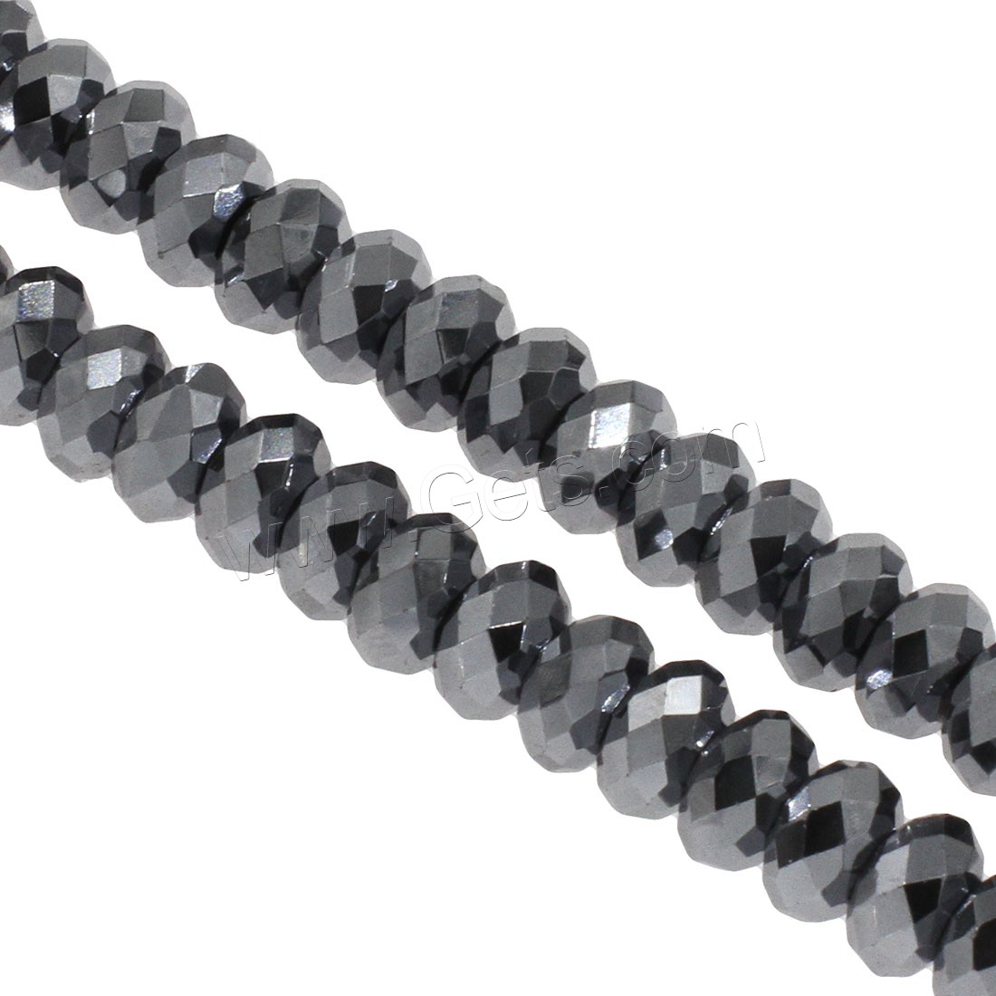 Terahertz Stone Beads, Abacus, different size for choice & faceted, silver color, Hole:Approx 1mm, Length:Approx 14.9 Inch, Sold By Strand