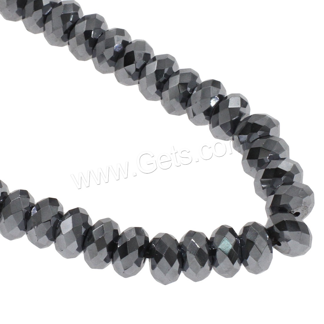 Terahertz Stone Beads, Abacus, different size for choice & faceted, silver color, Hole:Approx 1mm, Length:Approx 14.9 Inch, Sold By Strand