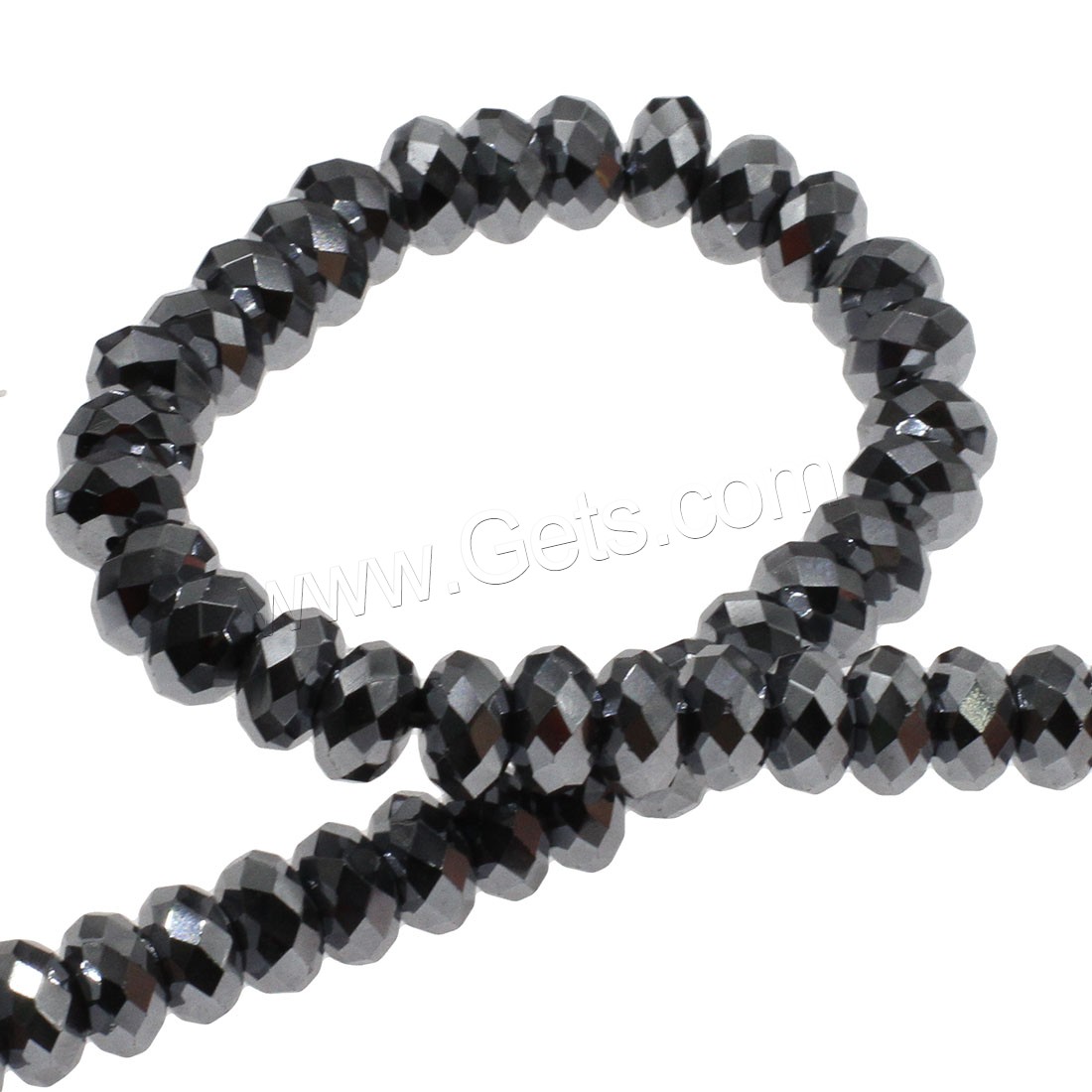 Terahertz Stone Beads, Abacus, different size for choice & faceted, silver color, Hole:Approx 1mm, Length:Approx 14.9 Inch, Sold By Strand