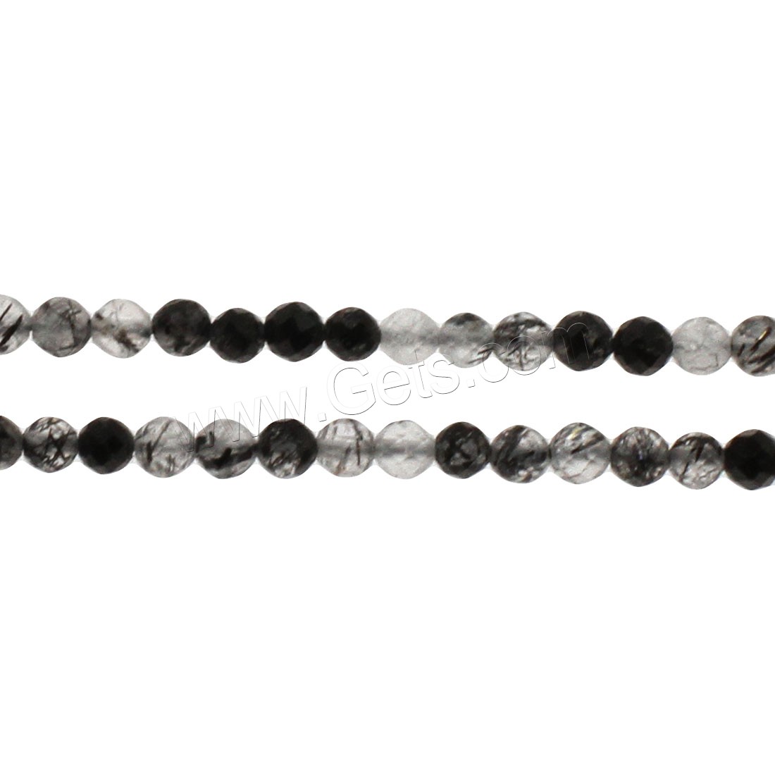 Quartz rutile noir goutte, Rond, normes différentes pour le choix & facettes, Trou:Environ 1mm, Longueur:Environ 14.9 pouce, Vendu par brin