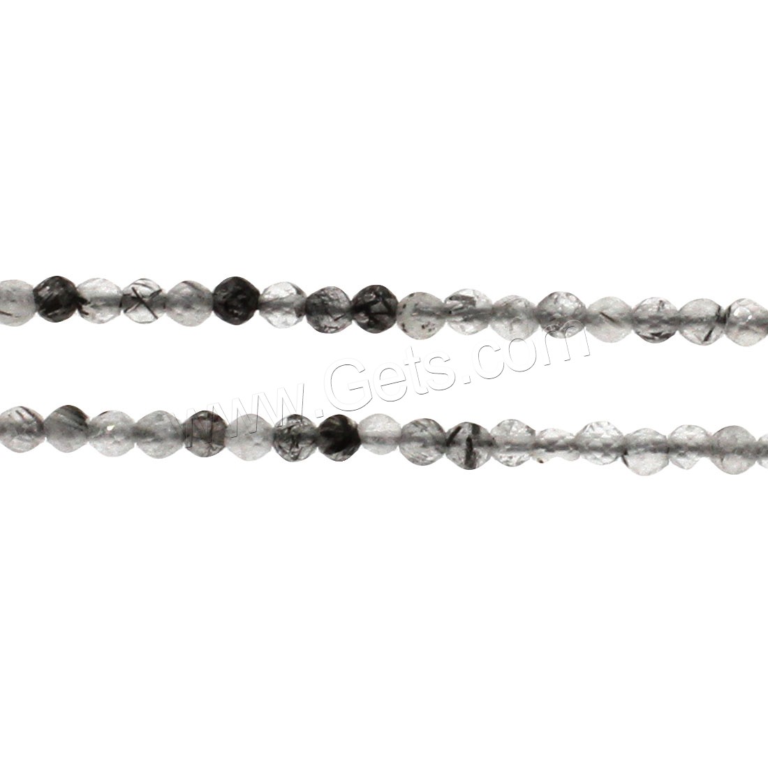 Quartz rutile noir goutte, Rond, normes différentes pour le choix & facettes, Trou:Environ 1mm, Longueur:Environ 14.9 pouce, Vendu par brin