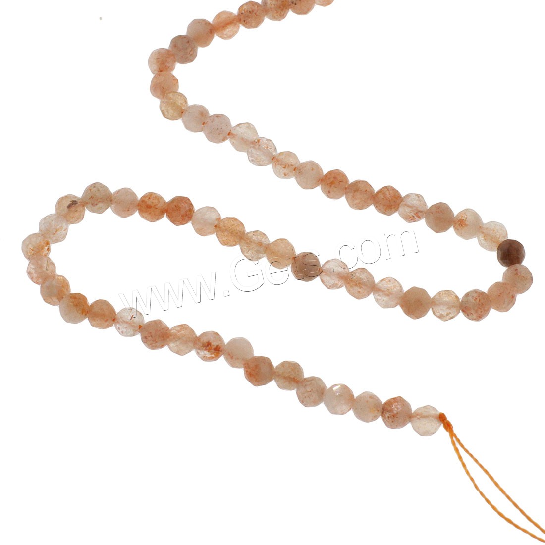 Sunstone Bead, Round, different size for choice & faceted, orange, Hole:Approx 1mm, Length:Approx 14.9 Inch, Sold By Strand