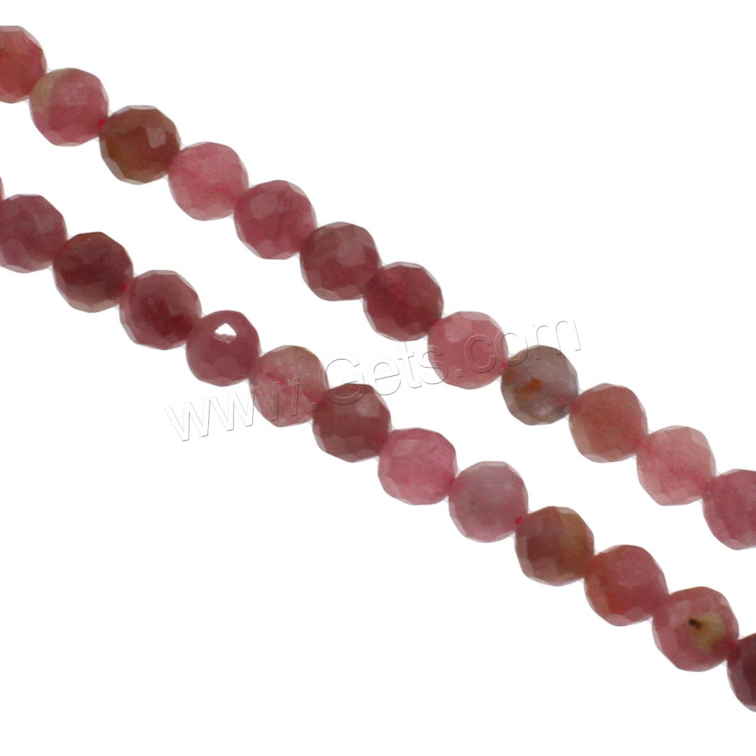 Rubellite Beads, Round, different size for choice & faceted, light red, Hole:Approx 1mm, Length:Approx 14.9 Inch, Sold By Strand