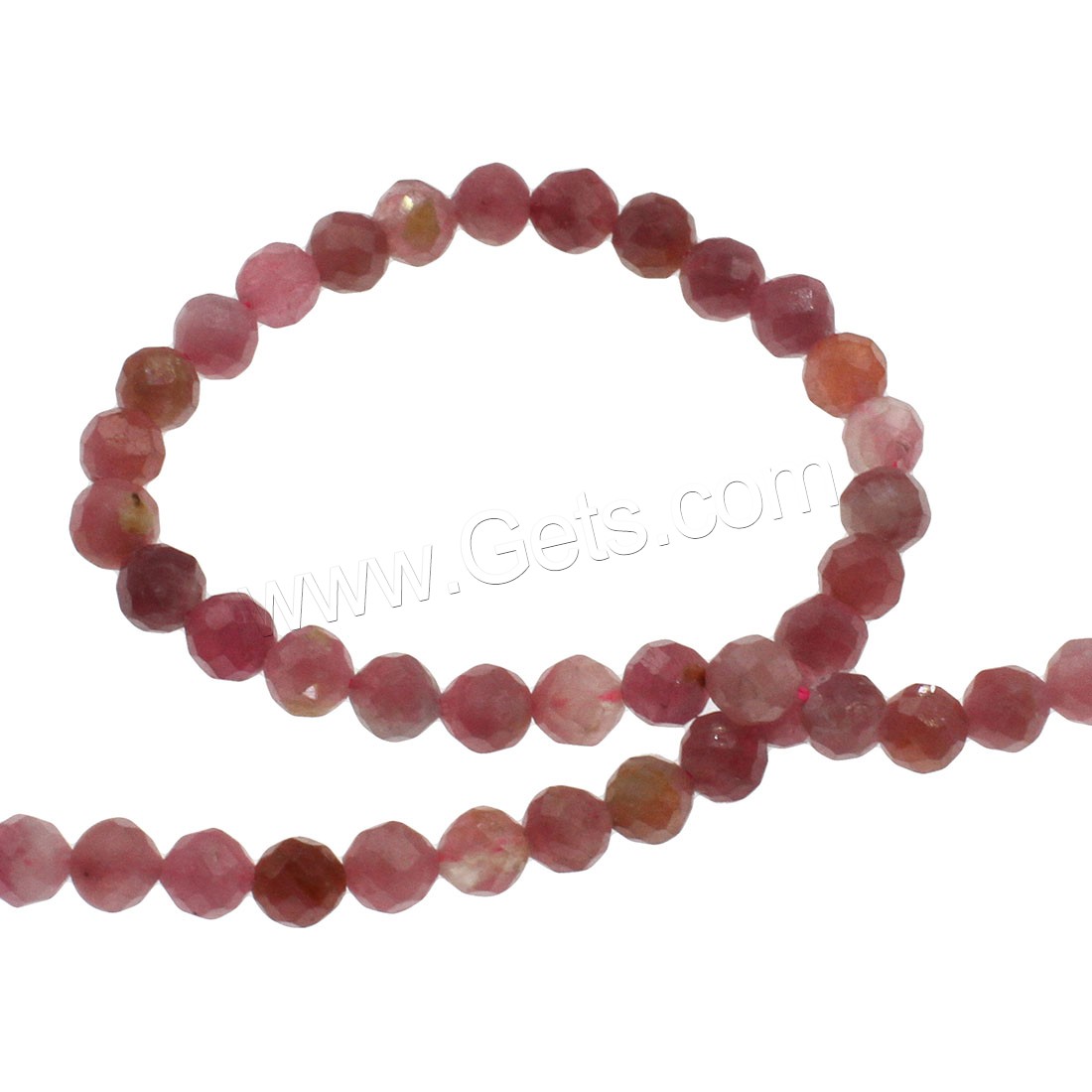 Rubellite Beads, Round, different size for choice & faceted, light red, Hole:Approx 1mm, Length:Approx 14.9 Inch, Sold By Strand