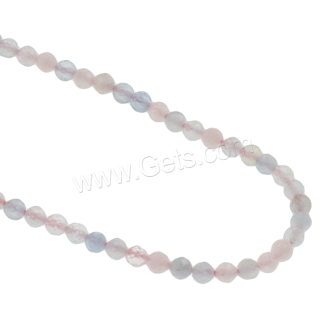 Perles de morganite, Rond, normes différentes pour le choix & facettes, plus de couleurs à choisir, Trou:Environ 1mm, Longueur:Environ 14.9 pouce, Vendu par brin