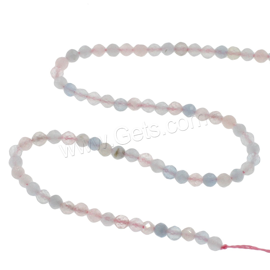 Perles de morganite, Rond, normes différentes pour le choix & facettes, plus de couleurs à choisir, Trou:Environ 1mm, Longueur:Environ 14.9 pouce, Vendu par brin