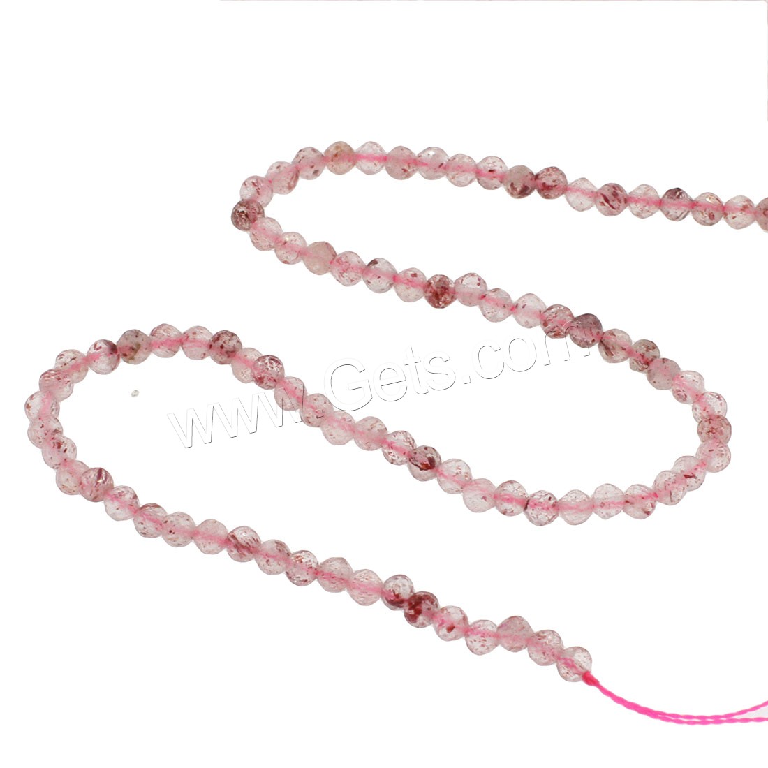 Strawberry cuarzo Abalorio, Esférico, diverso tamaño para la opción & facetas, Rosado, agujero:aproximado 1mm, longitud:aproximado 14.9 Inch, Vendido por Sarta