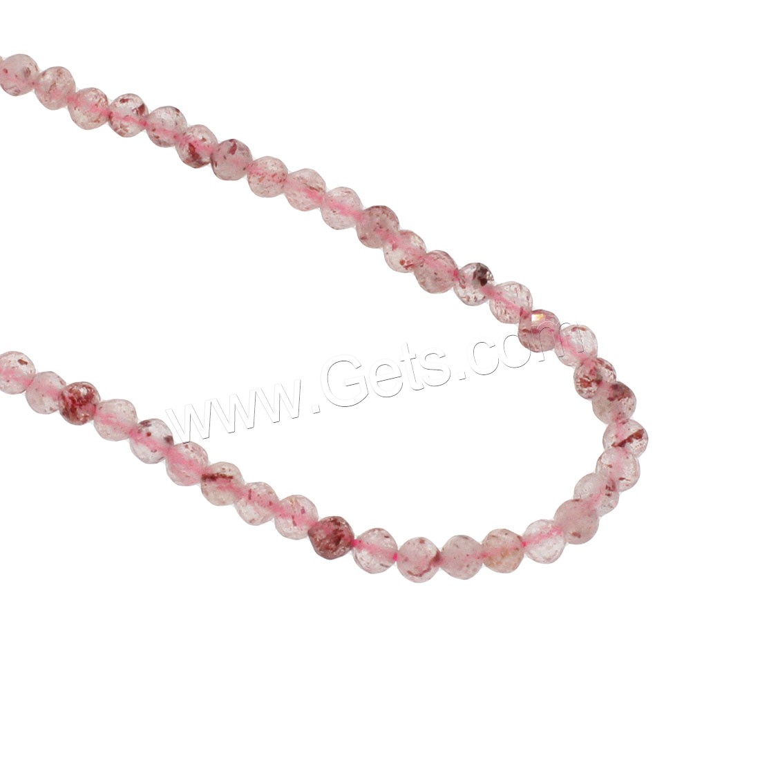 Strawberry cuarzo Abalorio, Esférico, diverso tamaño para la opción & facetas, Rosado, agujero:aproximado 1mm, longitud:aproximado 14.9 Inch, Vendido por Sarta