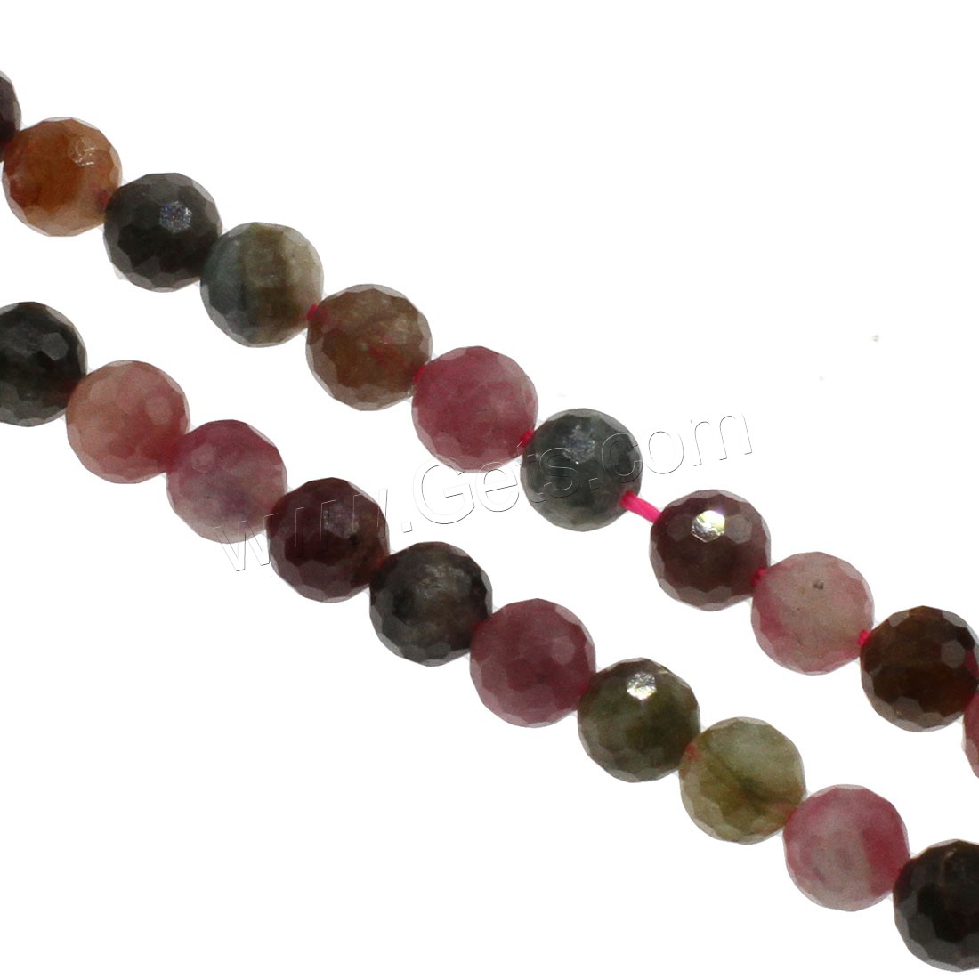 Perles de Tourmaline naturels, Rond, normes différentes pour le choix & facettes, plus de couleurs à choisir, Trou:Environ 1mm, Longueur:Environ 14.9 pouce, Vendu par brin