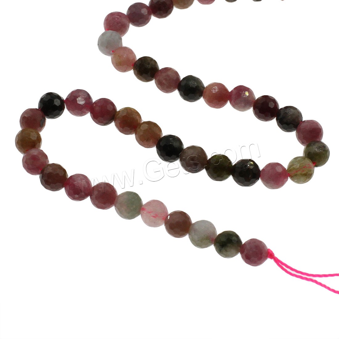 Perles de Tourmaline naturels, Rond, normes différentes pour le choix & facettes, plus de couleurs à choisir, Trou:Environ 1mm, Longueur:Environ 14.9 pouce, Vendu par brin