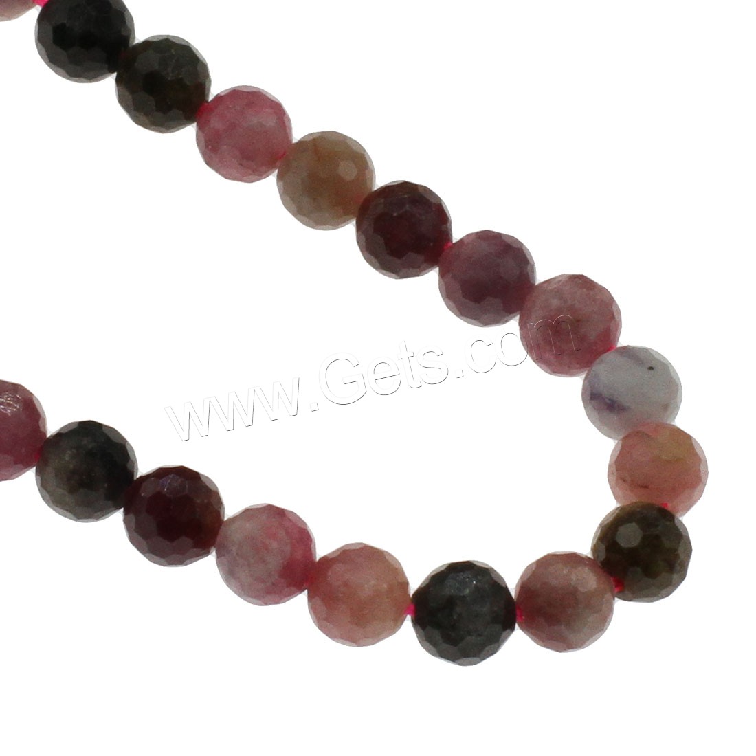 Perles de Tourmaline naturels, Rond, normes différentes pour le choix & facettes, plus de couleurs à choisir, Trou:Environ 1mm, Longueur:Environ 14.9 pouce, Vendu par brin