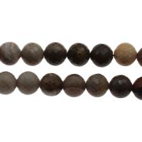 bois pétrifié goutte, Rond, bijoux de mode & facettes, 8mm Environ 1mm Environ 14.9 pouce, Environ Vendu par brin