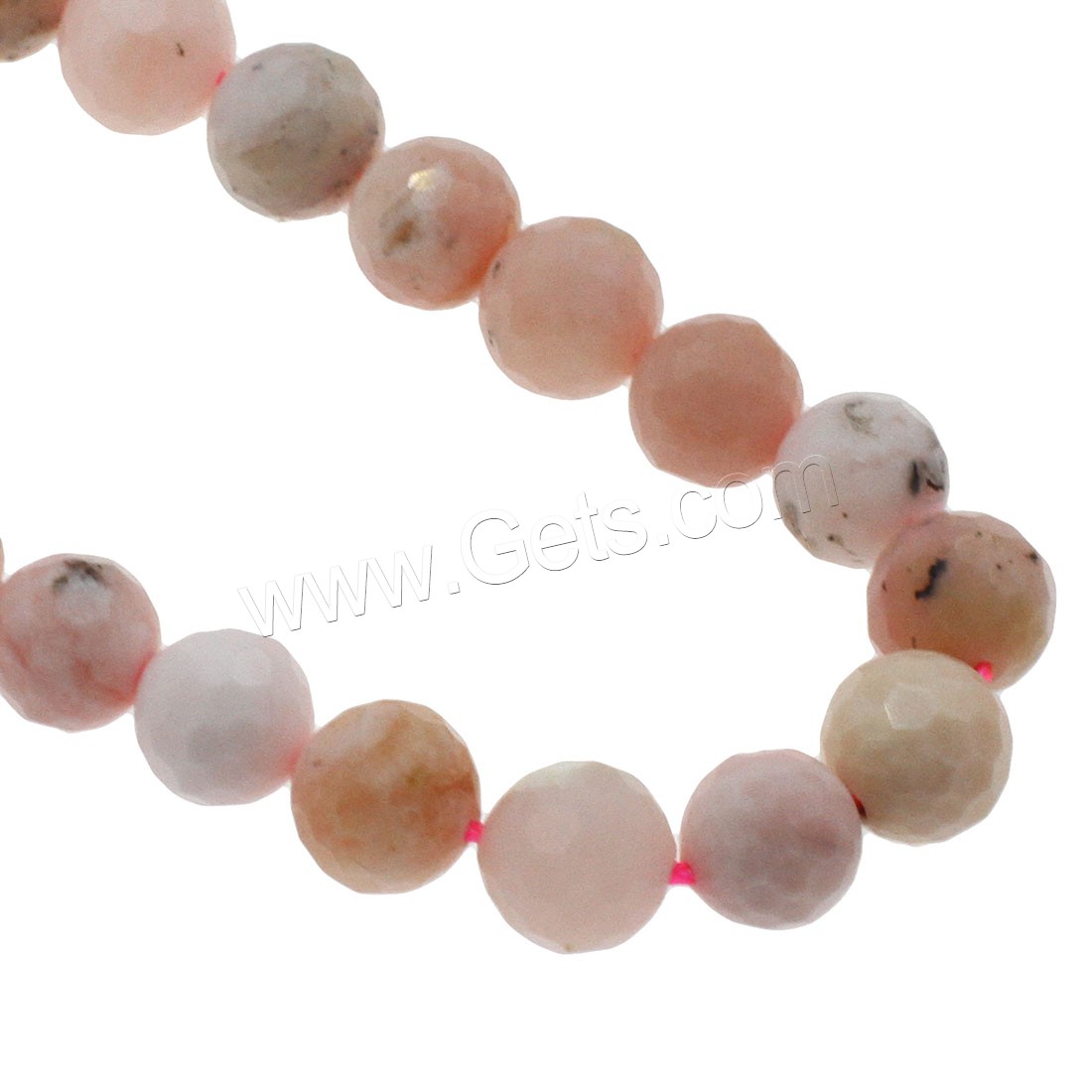 Pink Opal Beads, Round, different size for choice & faceted, Hole:Approx 1mm, Length:Approx 14.9 Inch, Sold By Strand