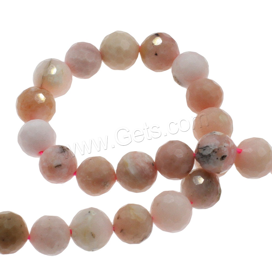 Pink Opal Beads, Round, different size for choice & faceted, Hole:Approx 1mm, Length:Approx 14.9 Inch, Sold By Strand