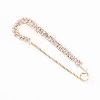 Zink Legierung Schmuck Brosche, Zinklegierung, Kilt Pin, plattiert, für Frau & mit Strass, keine, 20x77mm, verkauft von PC