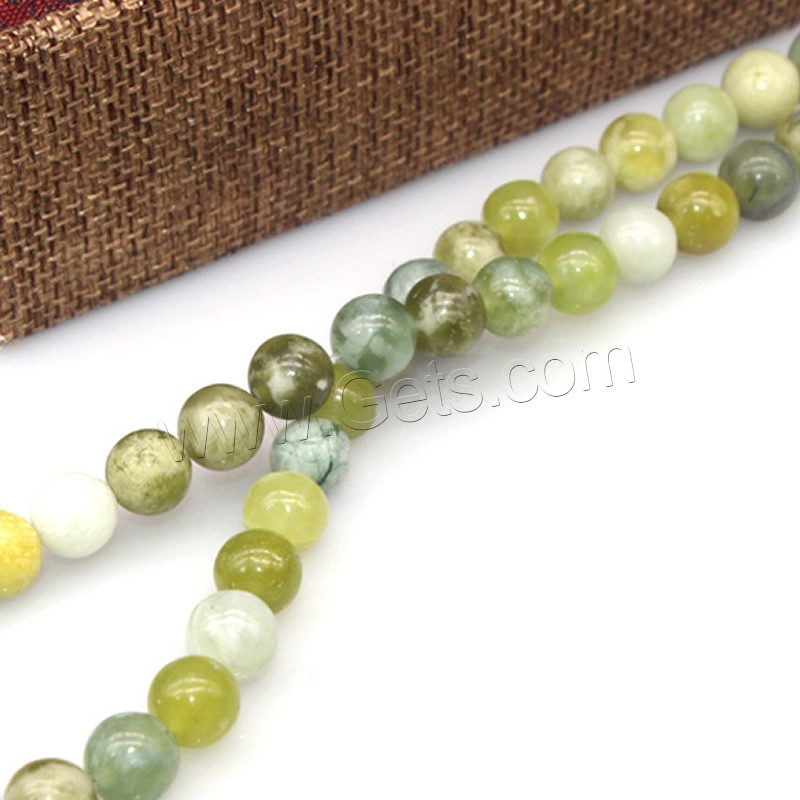 Spotted Serpentine Beads, Round, polished, DIY & different size for choice & different styles for choice, green, Length:Approx 15 Inch, Sold By Strand