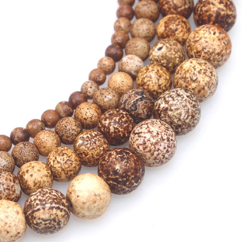 Barkskin Stone Beads, Round, polished, DIY & different size for choice & different styles for choice, mixed colors, Length:Approx 15 Inch, Sold By Strand