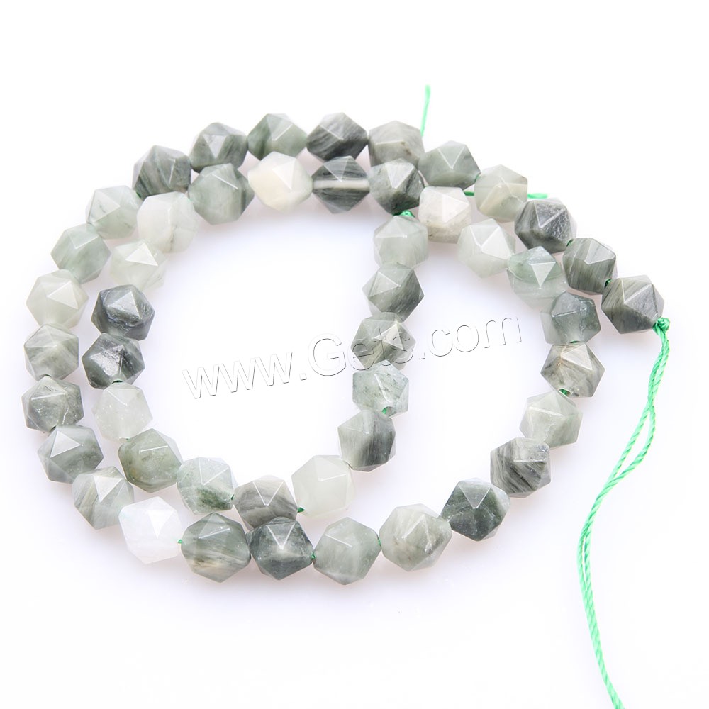 Green Hair Stone Beads, polished, DIY & different size for choice & faceted, mixed colors, Length:Approx 15 Inch, Sold By Strand