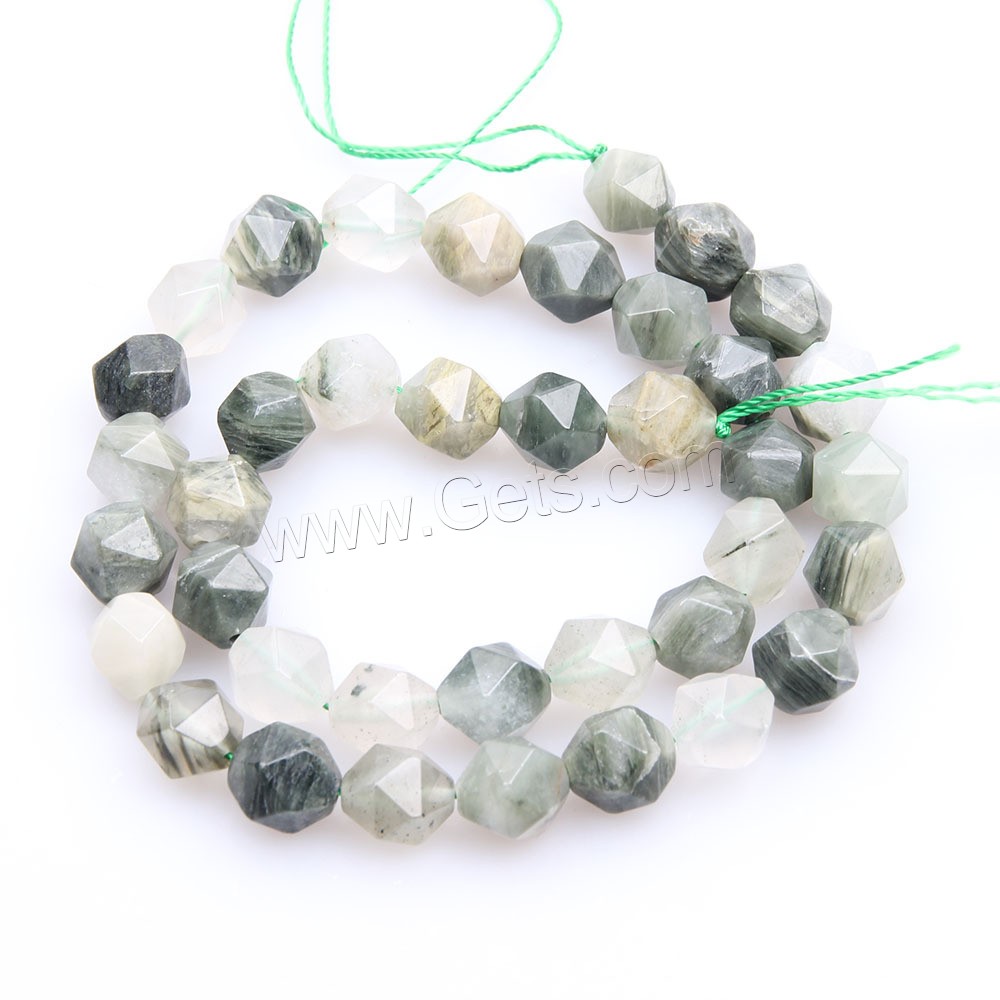 Green Hair Stone Beads, polished, DIY & different size for choice & faceted, mixed colors, Length:Approx 15 Inch, Sold By Strand