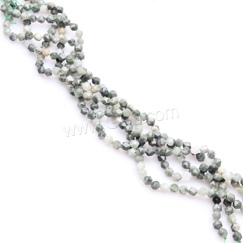 Green Hair Stone Beads, polished, DIY & different size for choice & faceted, mixed colors, Length:Approx 15 Inch, Sold By Strand