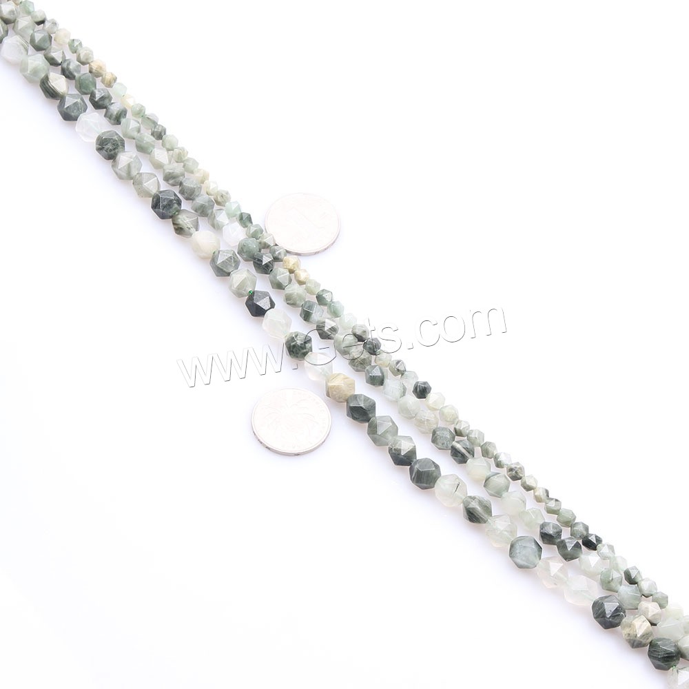 Green Hair Stone Beads, polished, DIY & different size for choice & faceted, mixed colors, Length:Approx 15 Inch, Sold By Strand