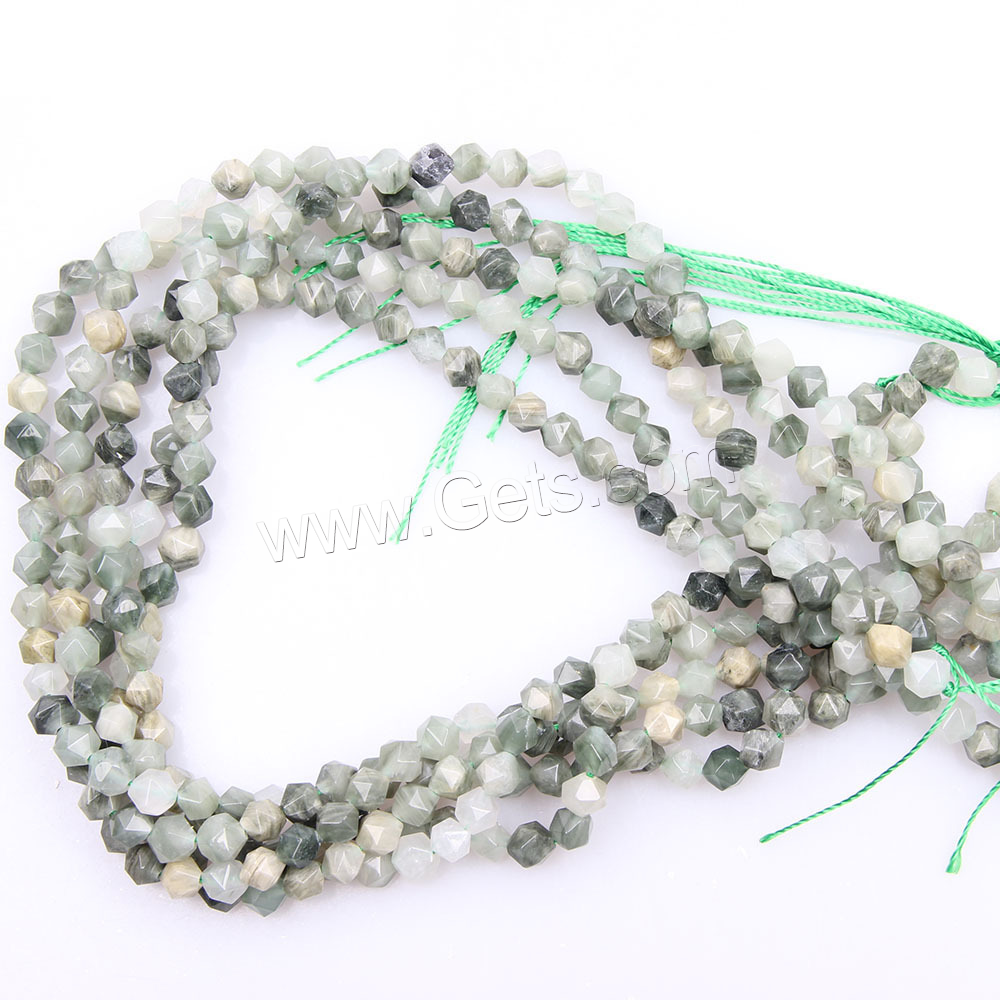 Green Hair Stone Beads, polished, DIY & different size for choice & faceted, mixed colors, Length:Approx 15 Inch, Sold By Strand