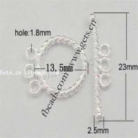 真鍮トグル留め金, 銅, メッキ, ファッションジュエリー & 3連, 無色 13.5mm, 穴:約 1.8mm, 売り手 セット